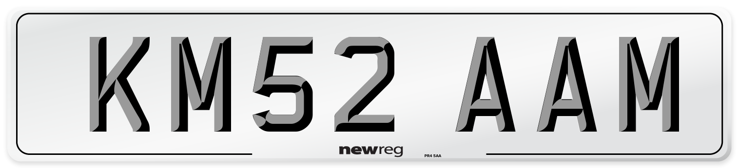 KM52 AAM Number Plate from New Reg